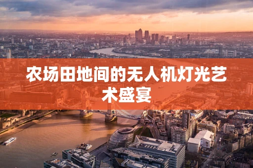 农场田地间的无人机灯光艺术盛宴