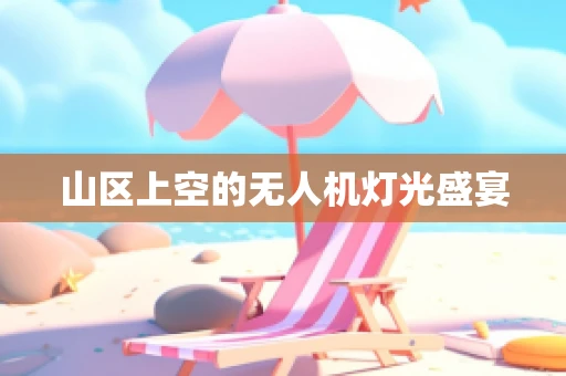 山区上空的无人机灯光盛宴