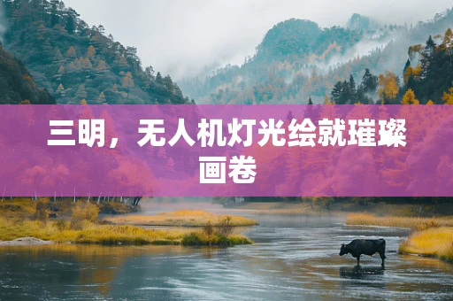三明，无人机灯光绘就璀璨画卷
