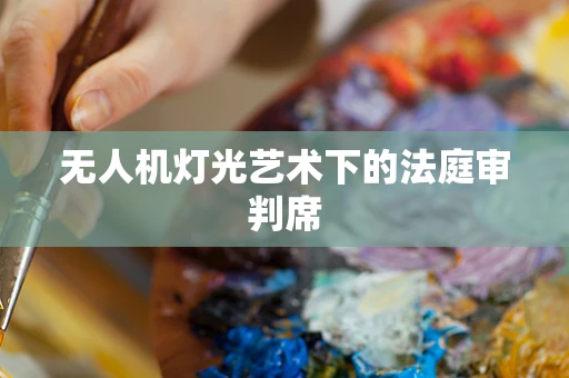 无人机灯光艺术下的法庭审判席
