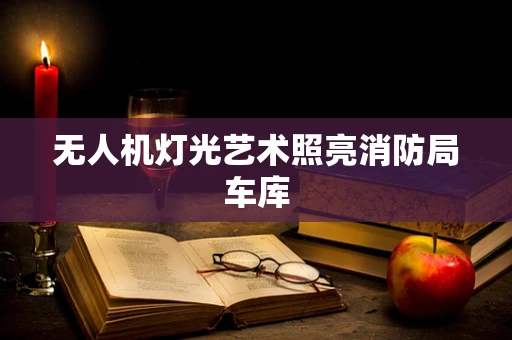 无人机灯光艺术照亮消防局车库