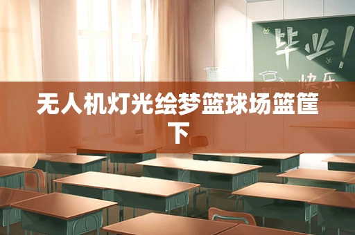 无人机灯光绘梦篮球场篮筐下