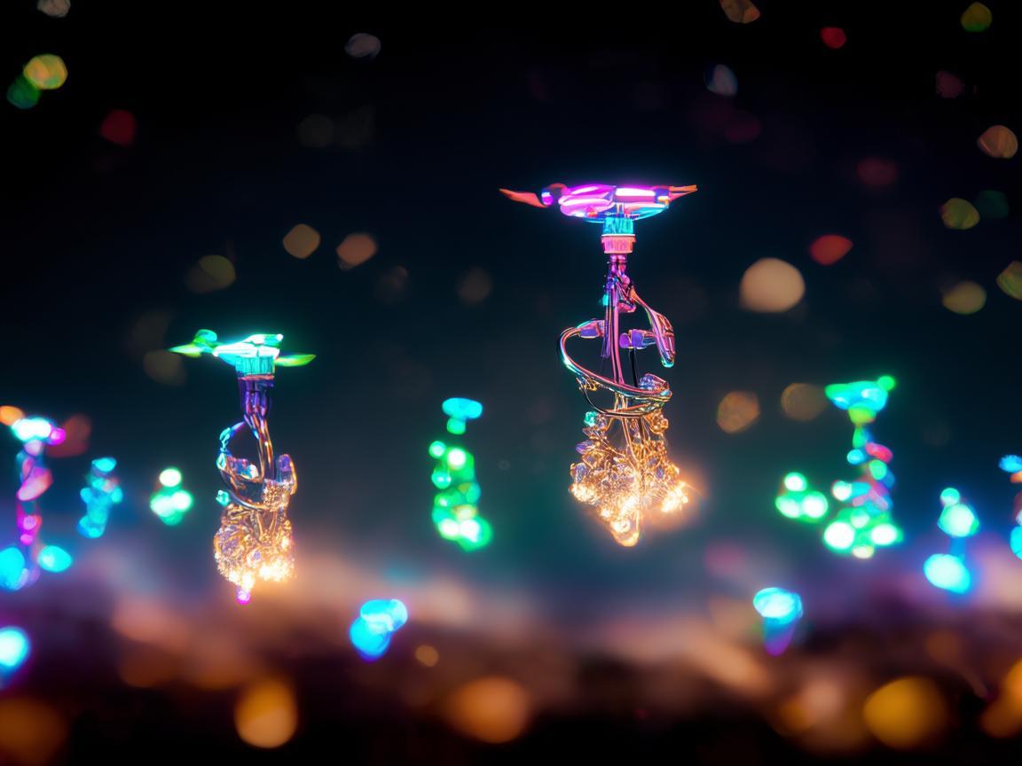 耳环扣无人机灯光艺术，点亮夜空的奇幻之舞