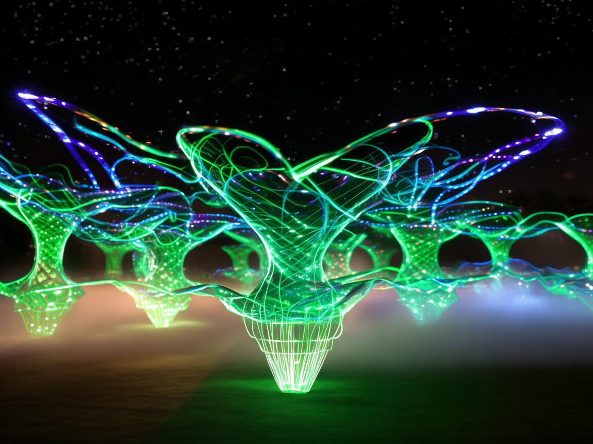 豇豆形状的无人机灯光艺术奇幻秀