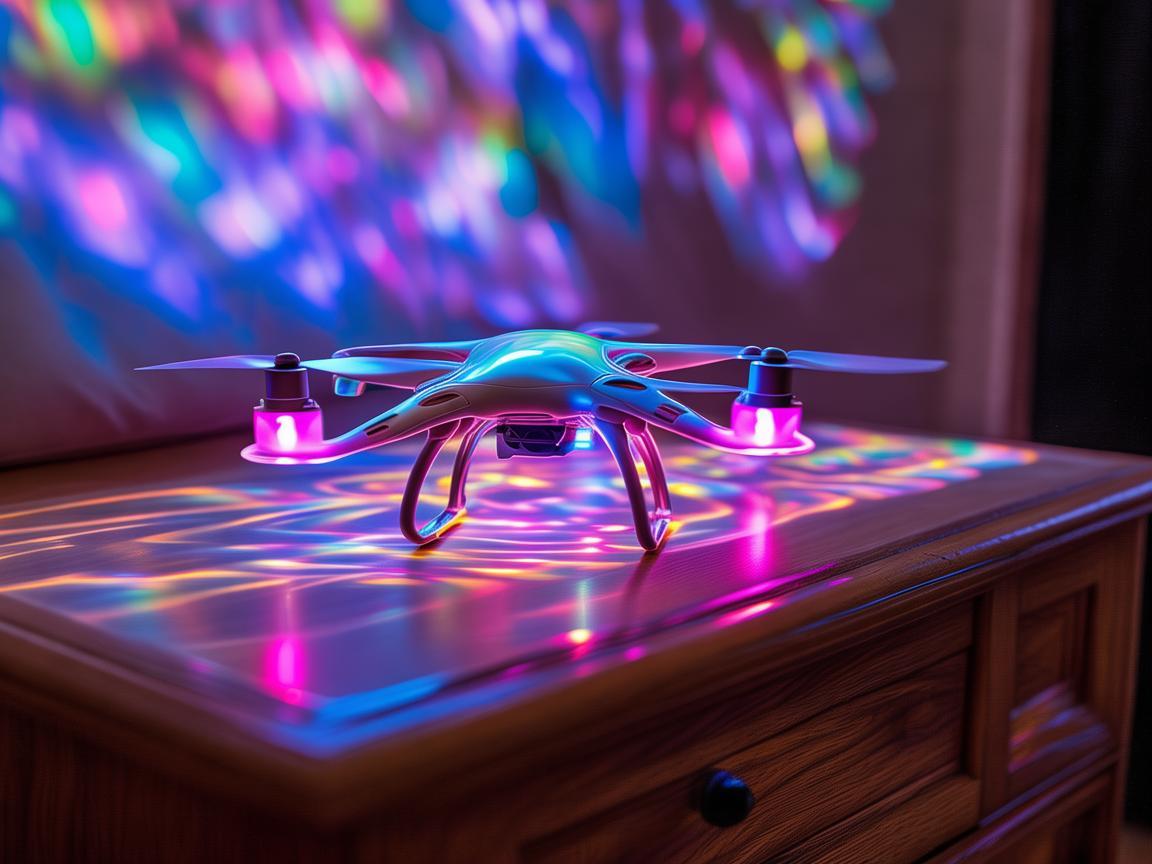 床头柜上的无人机灯光奇幻秀