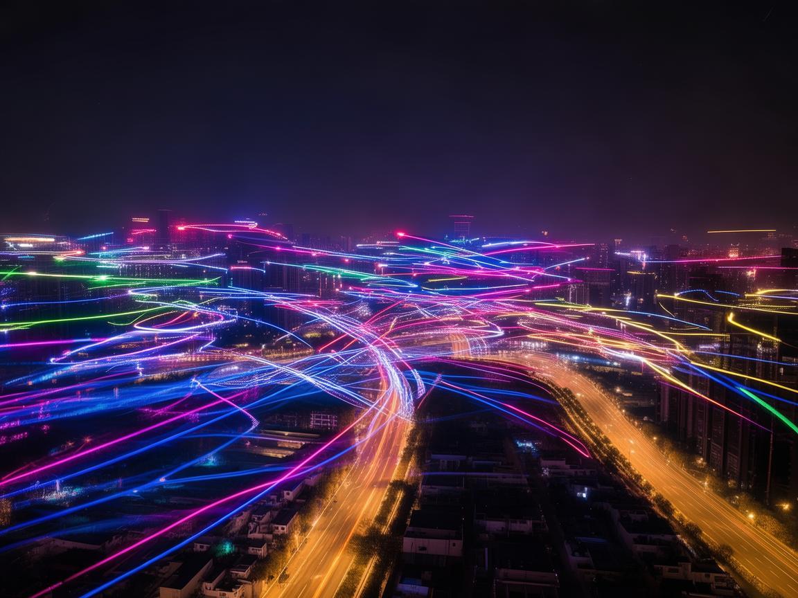 石家庄夜空下的无人机灯光艺术盛宴