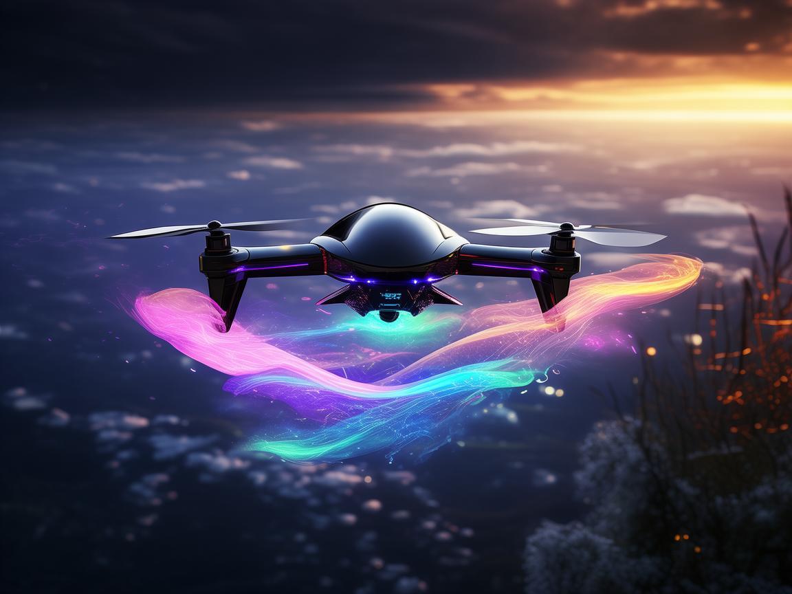 无人机灯光艺术与地球化学的梦幻交织