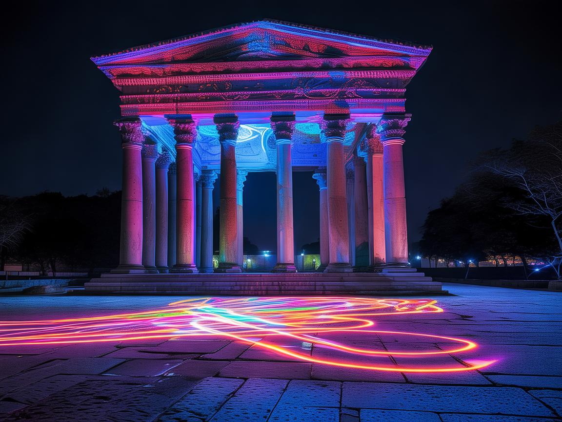 无人机灯光艺术,点亮名胜古迹碑刻之美