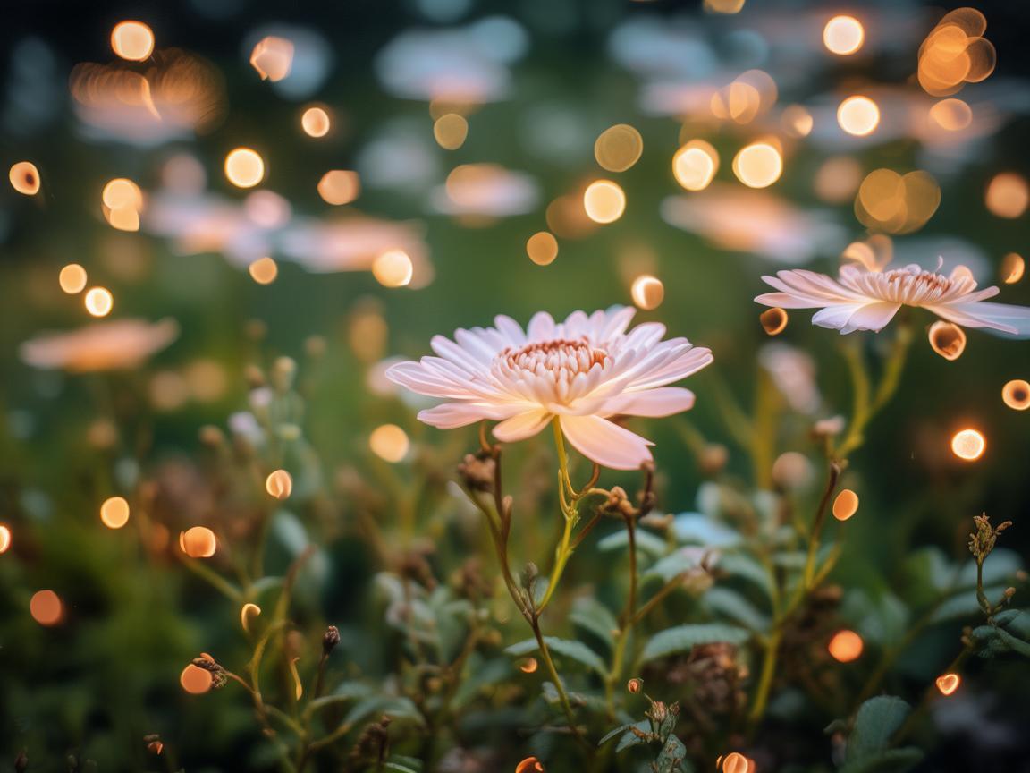 菊花茶与无人机灯光艺术的梦幻交织