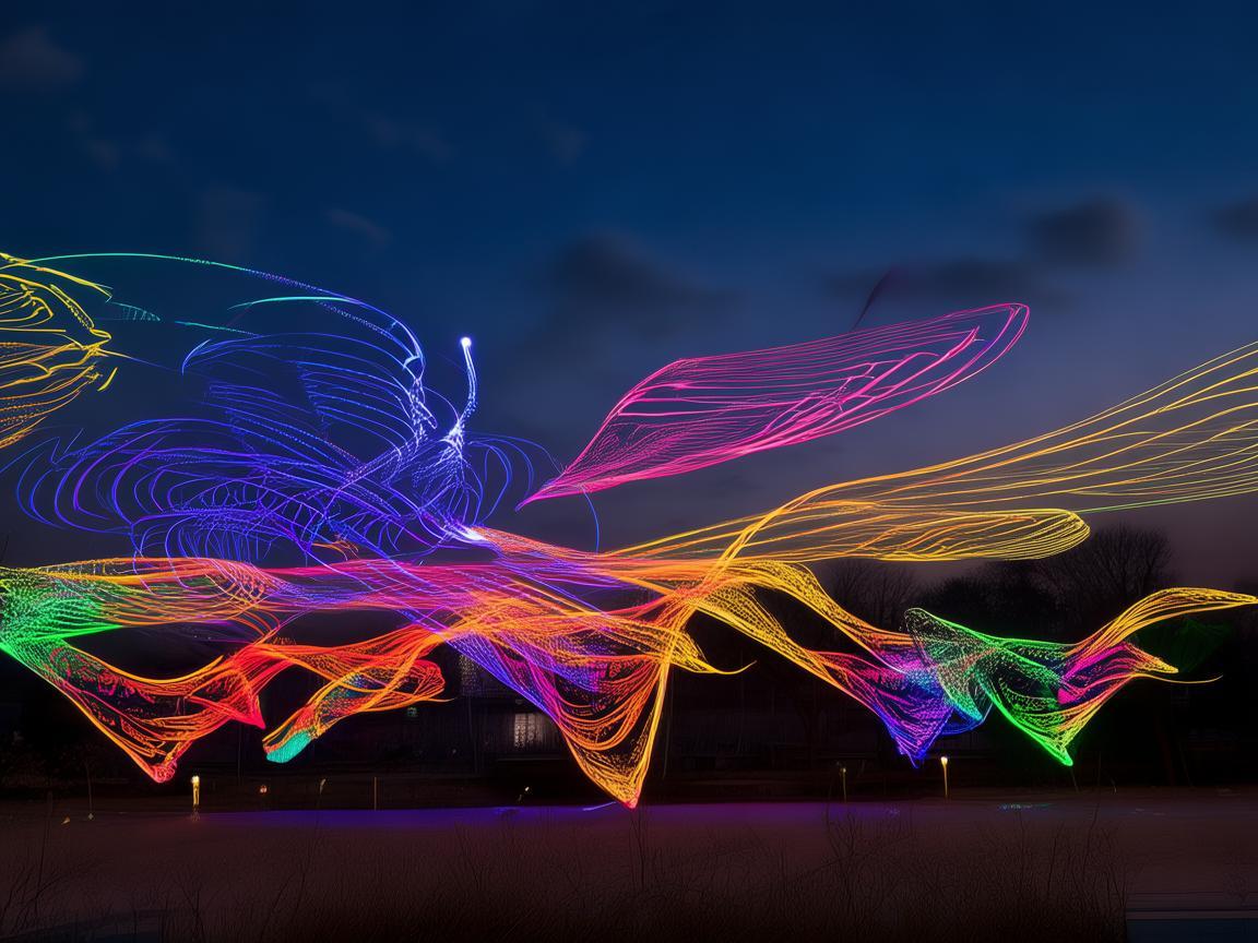 萍乡上空的无人机灯光艺术盛宴