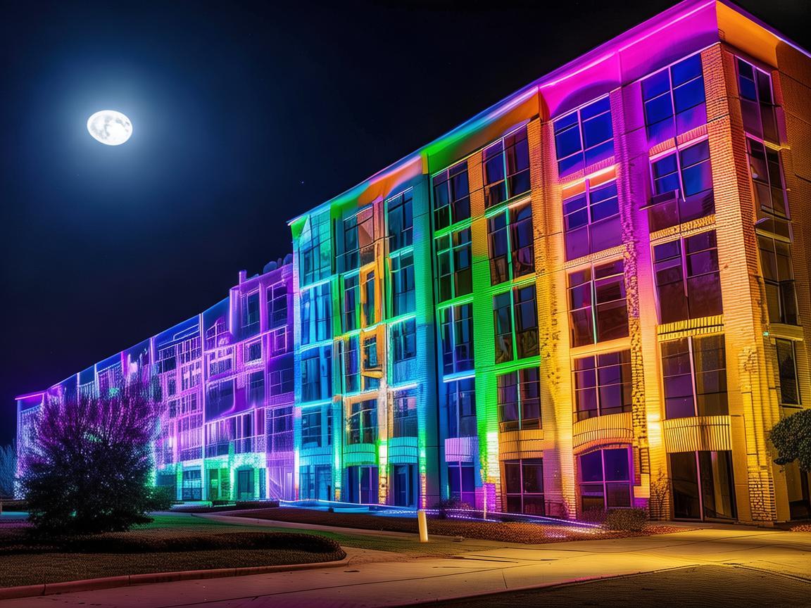 无人机灯光秀点亮中学教学楼