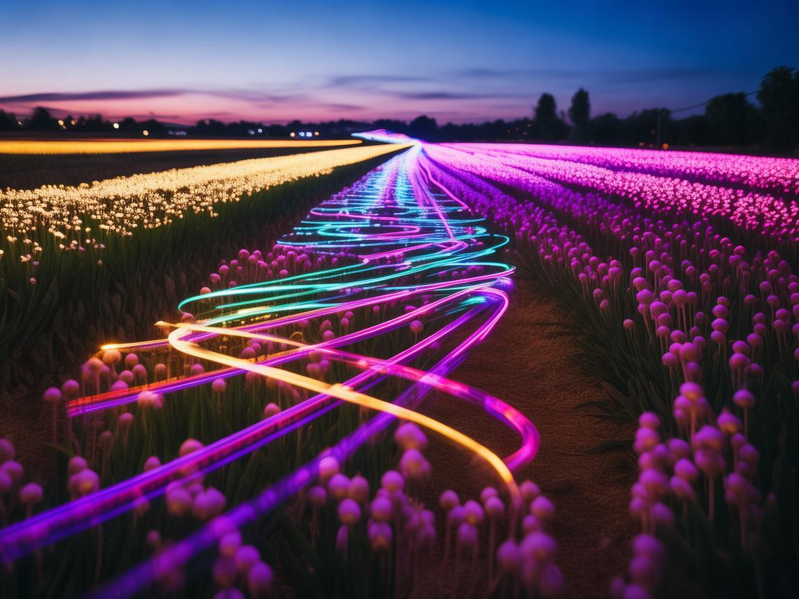 蒜苗地里的无人机灯光奇幻秀