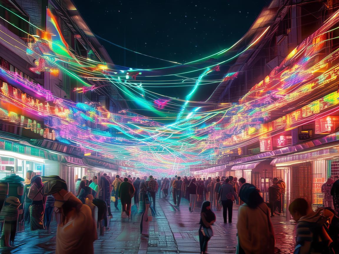 无人机灯光艺术点亮夜市游戏新体验