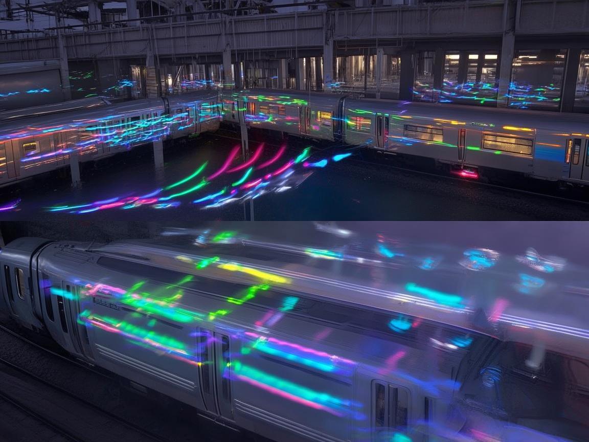 无人机灯光艺术点亮地铁车辆段