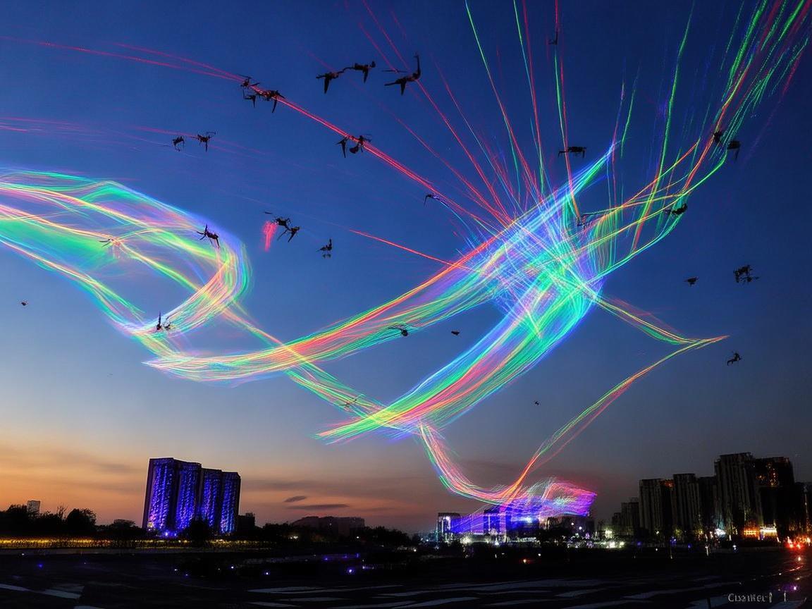 宣威上空的无人机灯光艺术盛宴