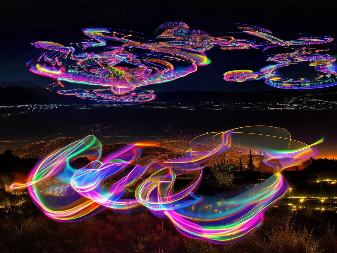 无人机灯光艺术，节能技术点亮璀璨夜空