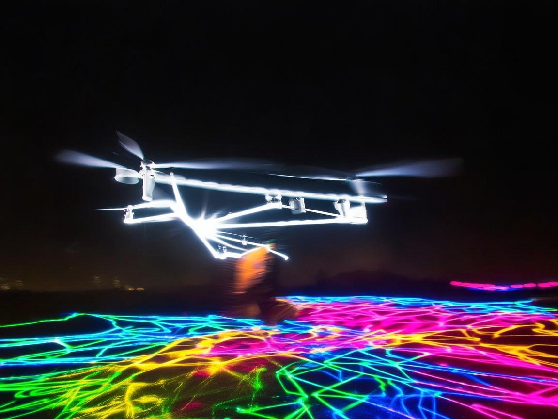无人机灯光艺术,伴跑步跃动光影