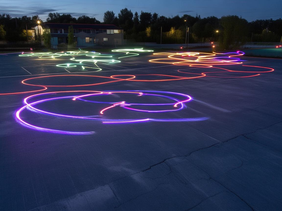 无人机灯光艺术点亮停车场