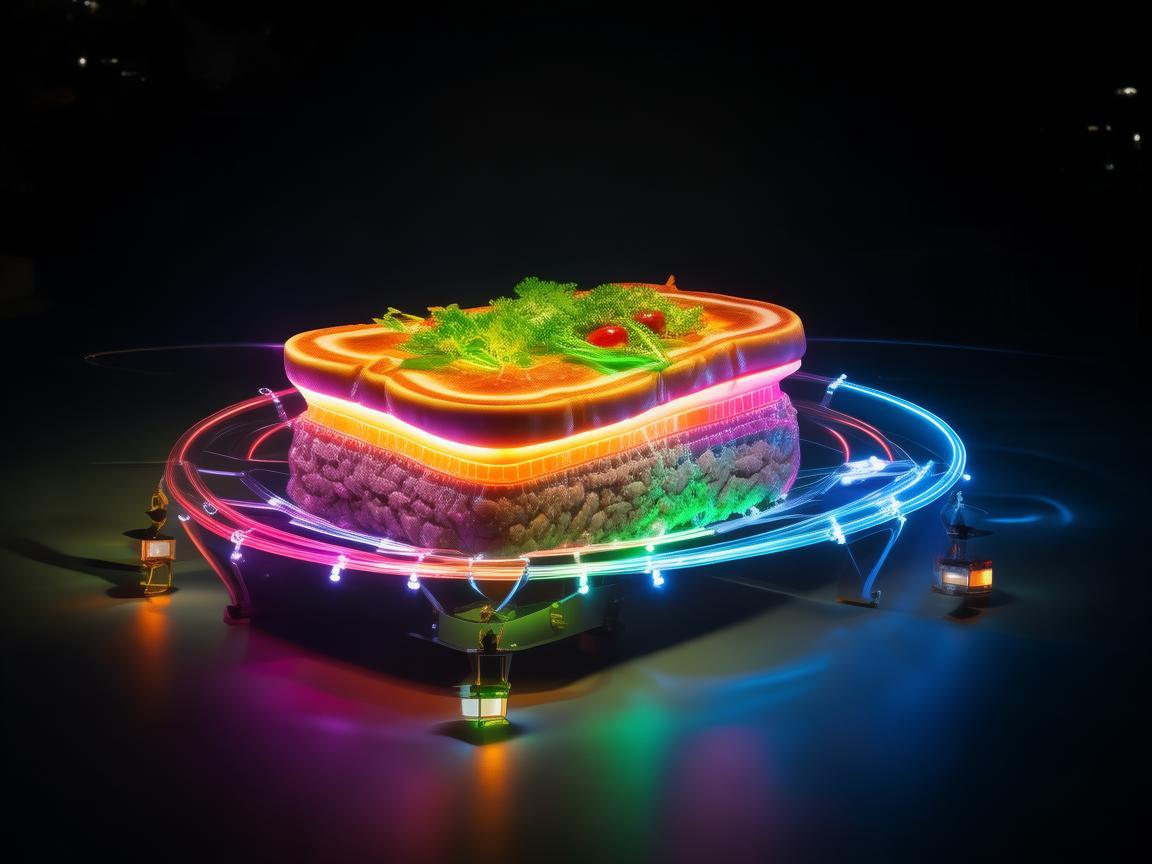 肉夹馍造型无人机灯光秀，创意与科技的奇妙融合