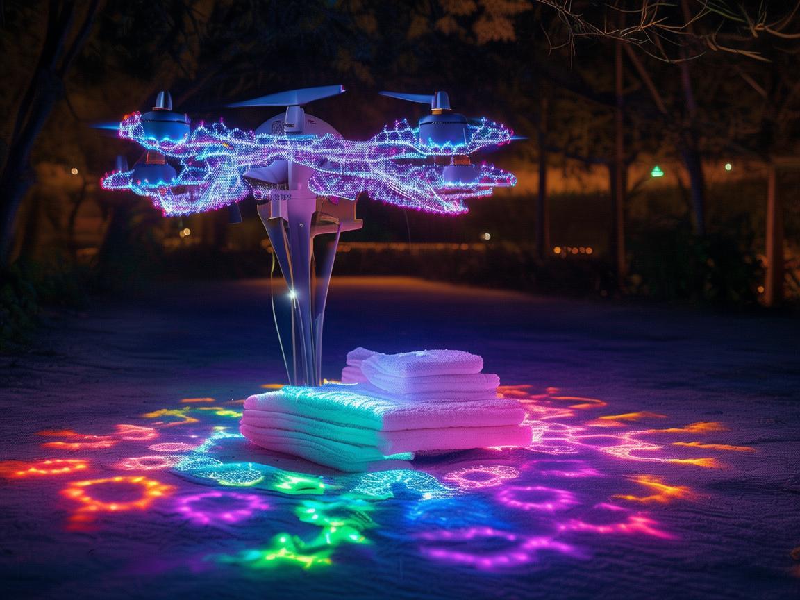 无人机灯光秀，毛巾演绎奇幻光影