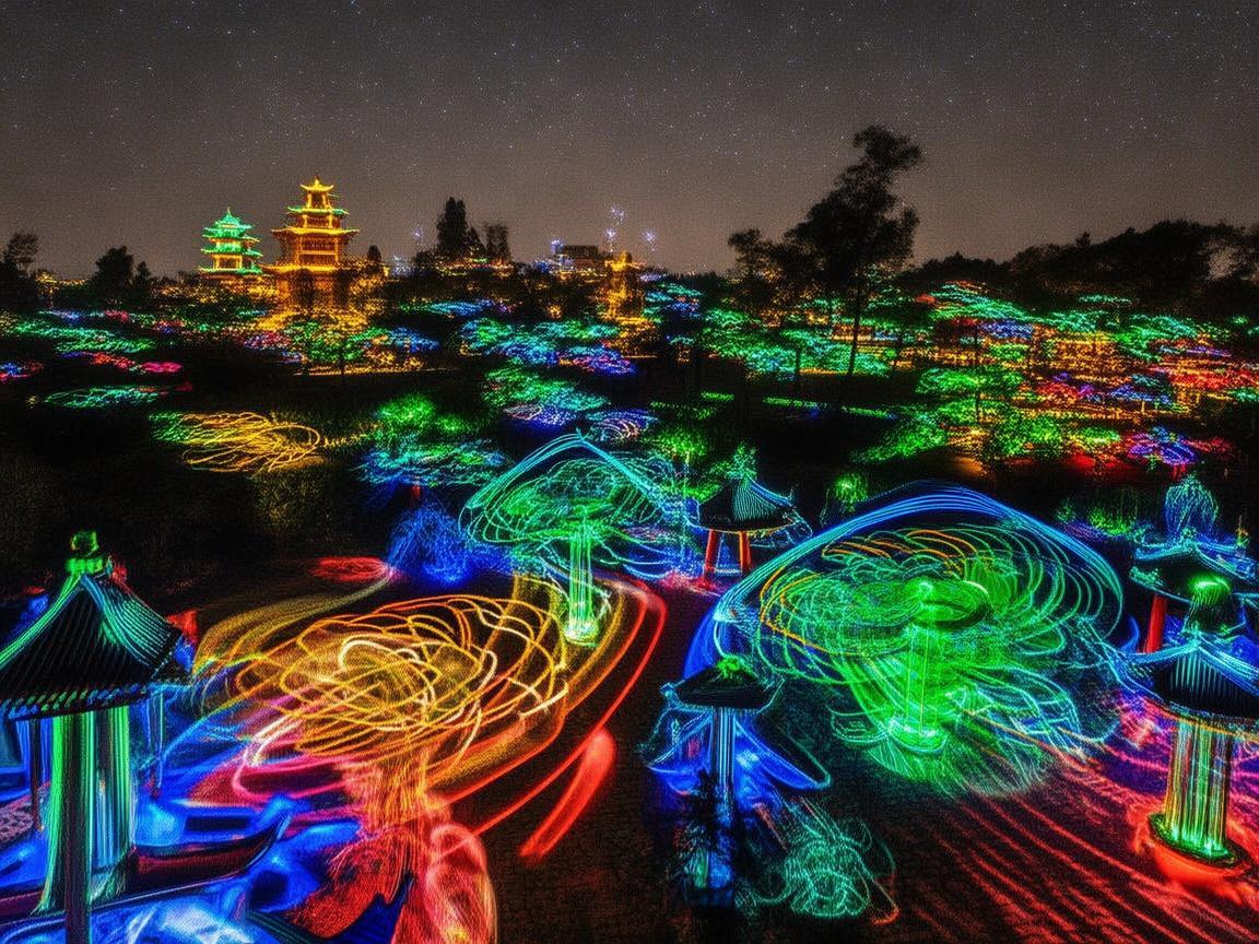 苏州夜空下的无人机灯光艺术盛宴