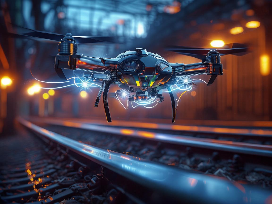 无人机灯光艺术与铁路接触网检测车的奇妙融合