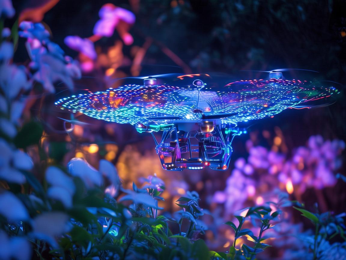 无人机灯光艺术，围裙下的璀璨光影梦