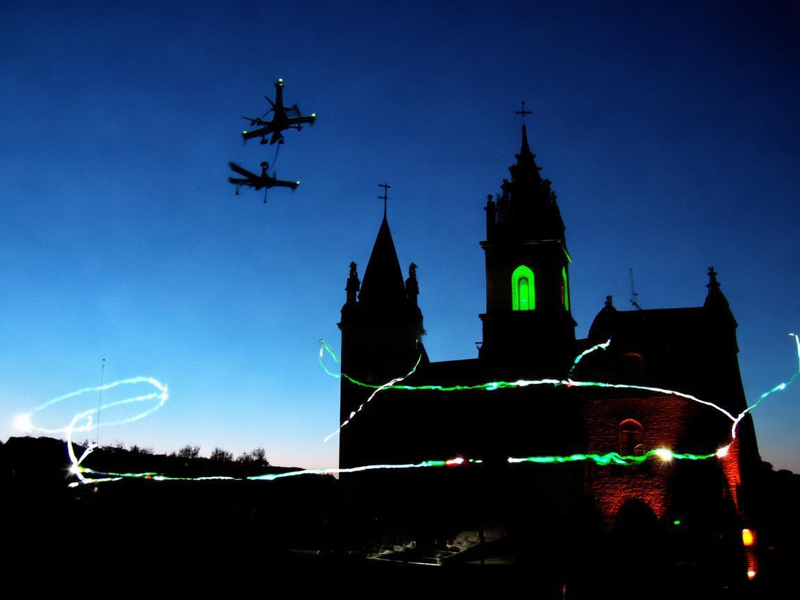 无人机灯光绘就神父光影传奇