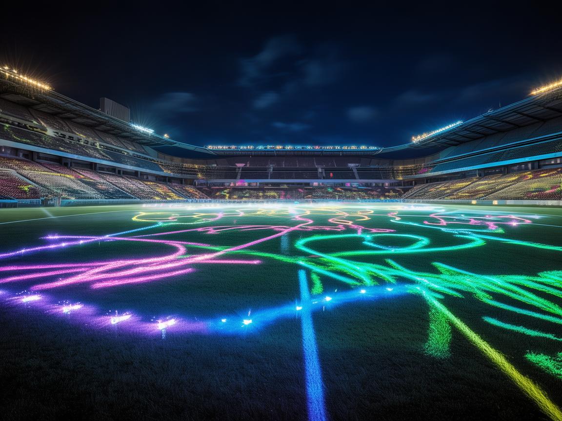 无人机灯光秀点亮足球场之夜