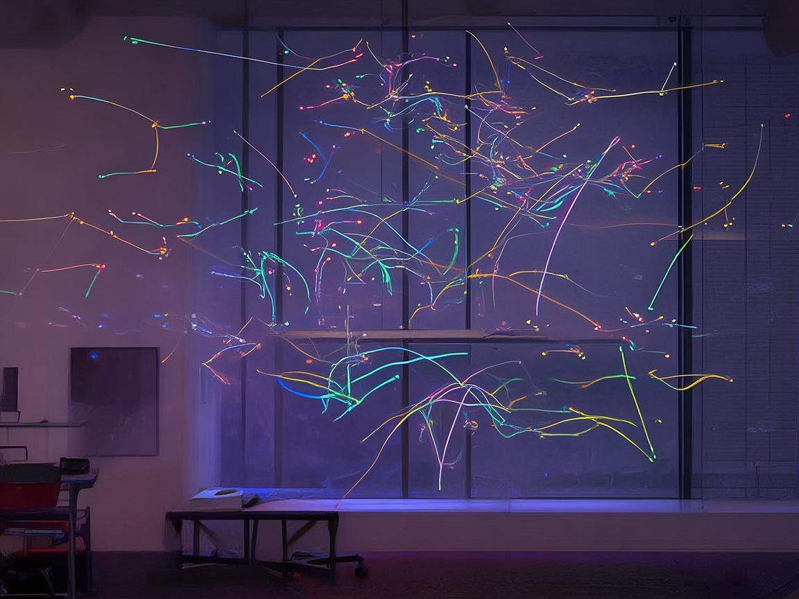 办公室里的无人机灯光艺术