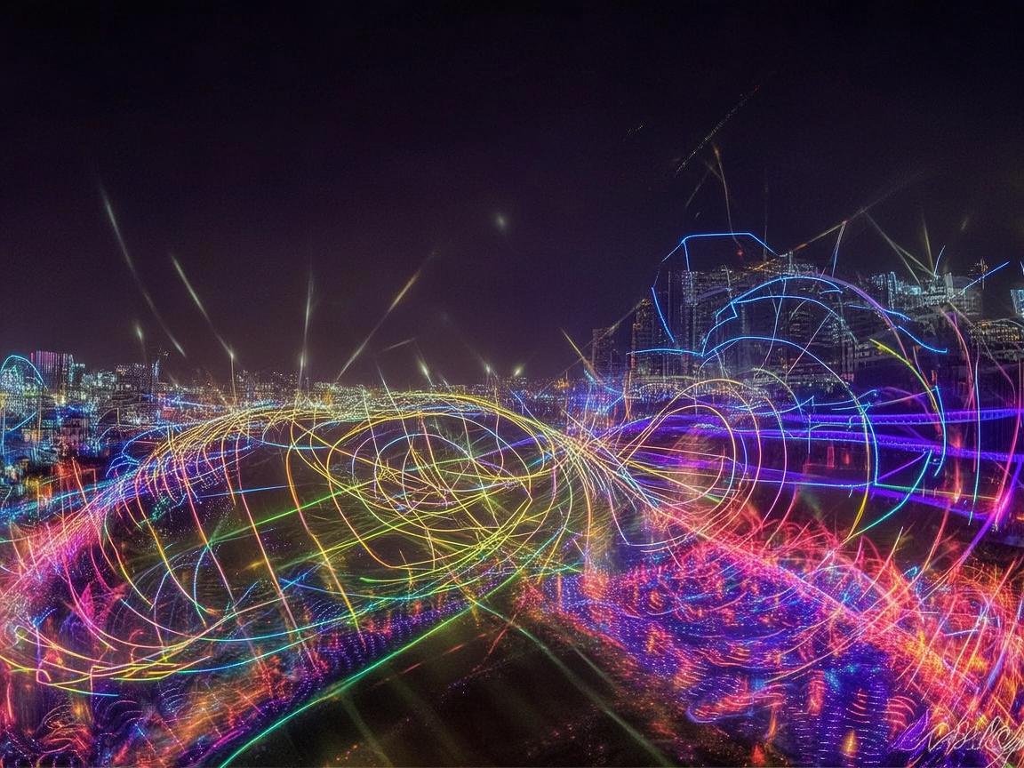 佛山夜空下的无人机灯光艺术盛宴