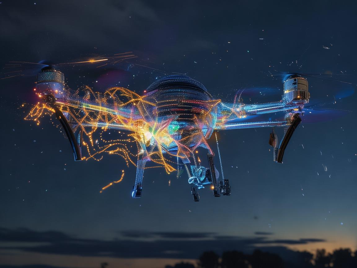 无人机灯光艺术，饰品金属的璀璨融合