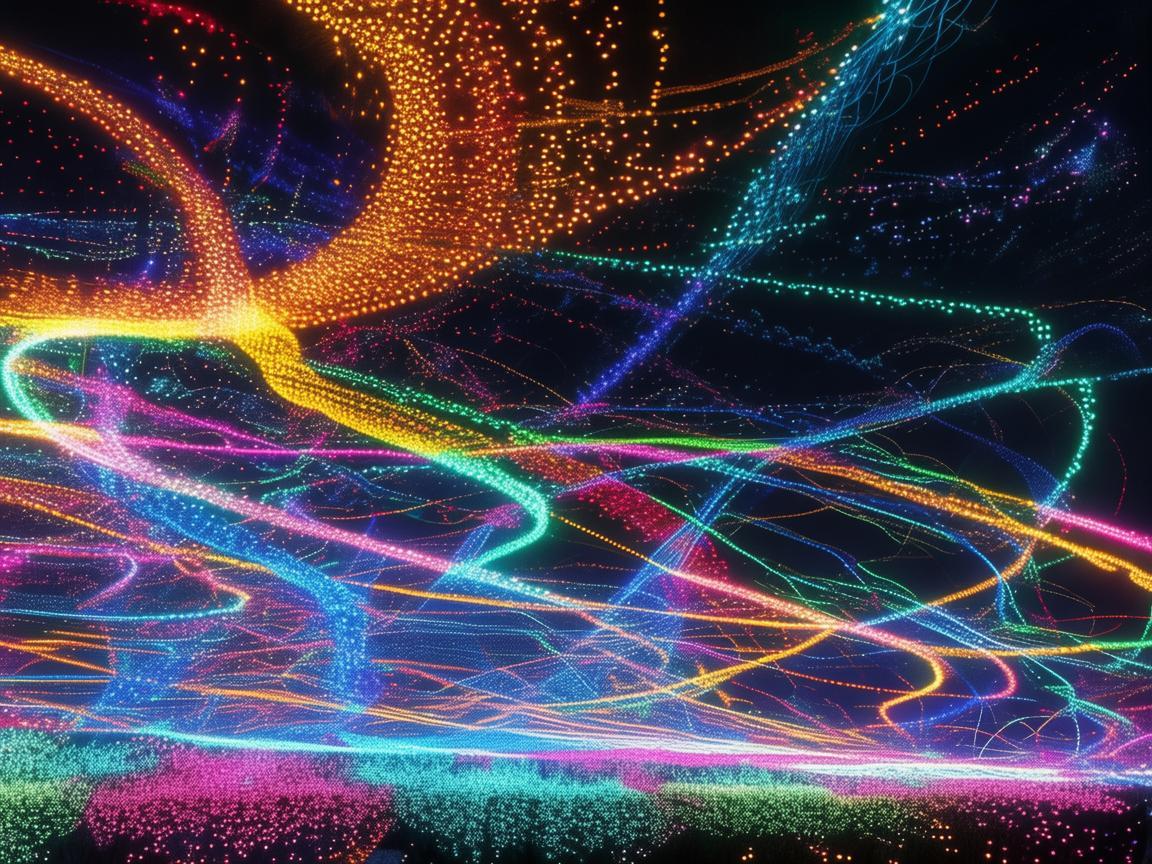 卫星视角下的无人机灯光艺术盛宴