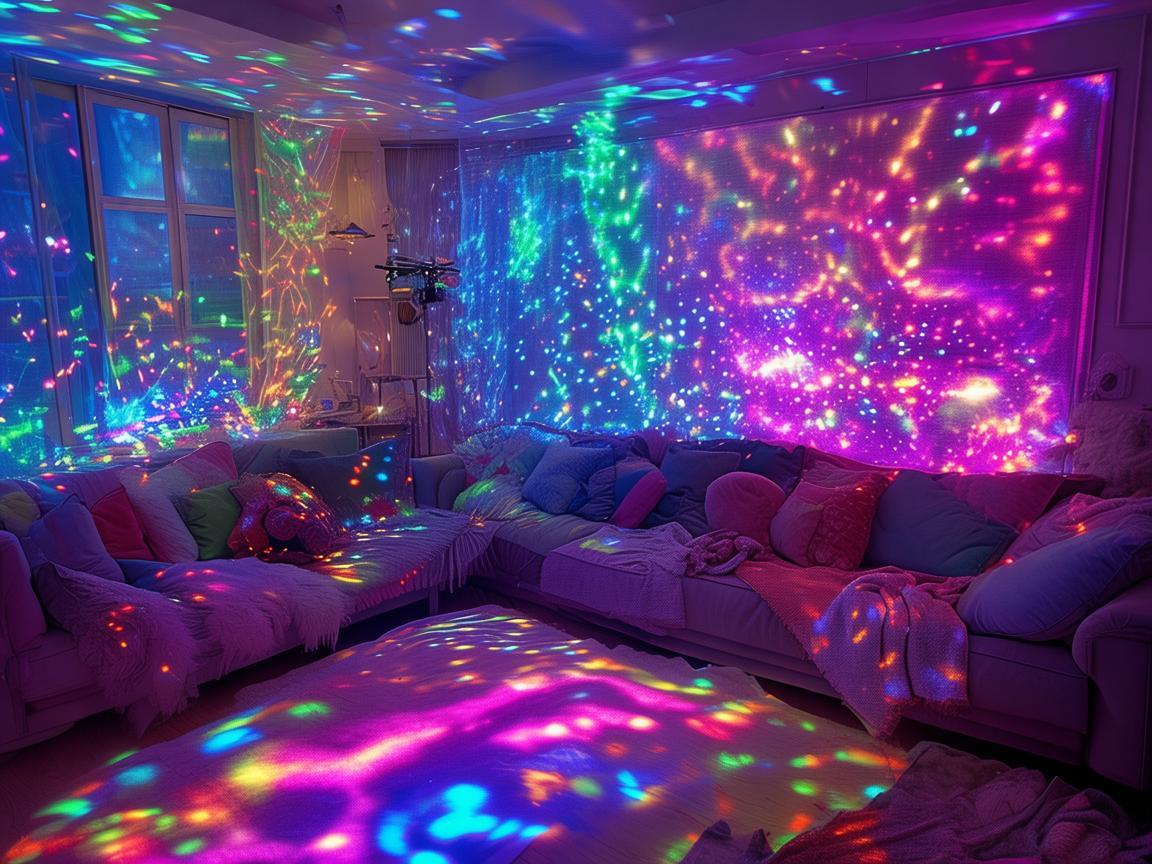 睡衣派对上的无人机灯光秀