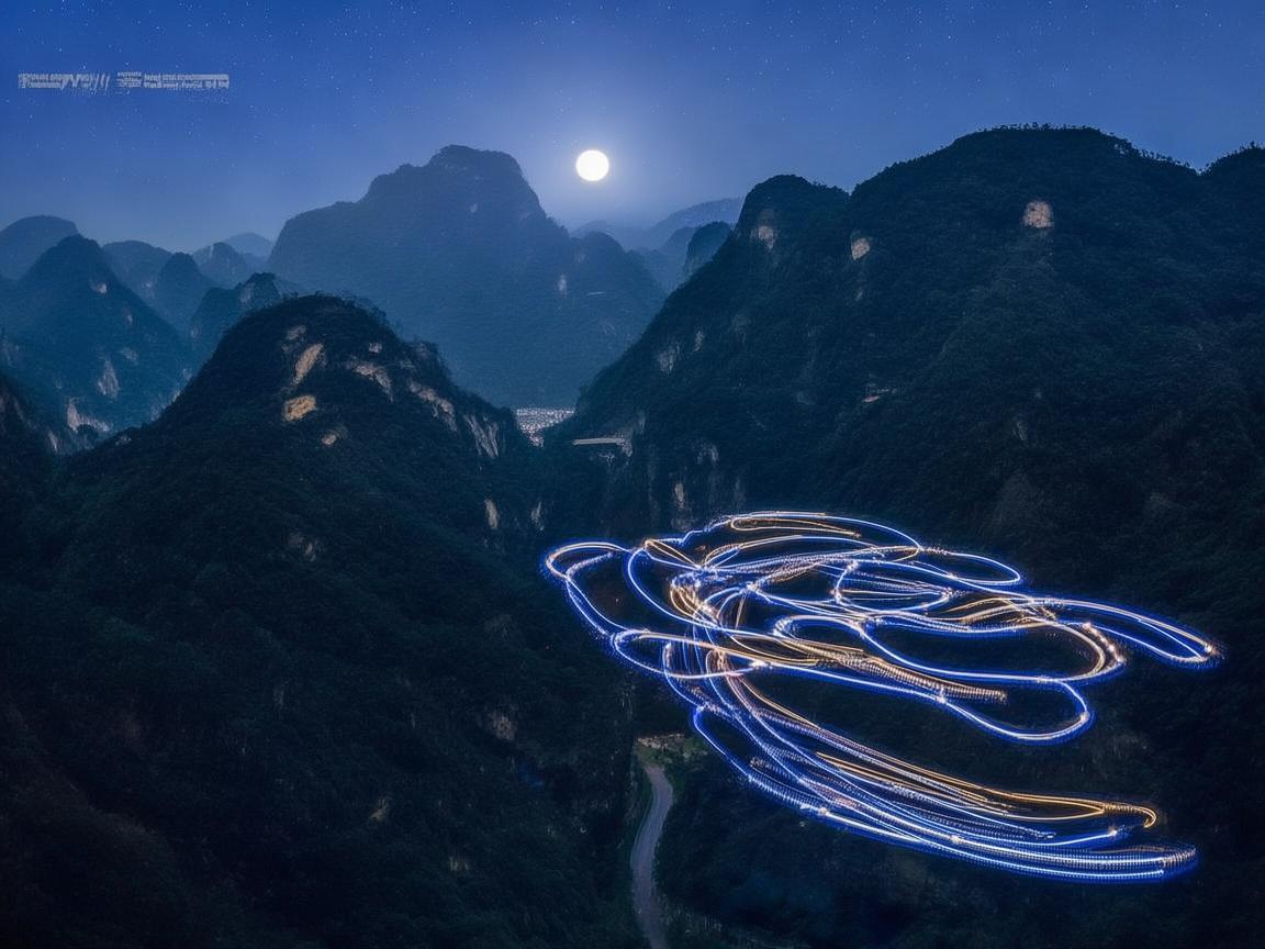 乐山夜空,无人机灯光绘梦幻画卷 乐山夜空,无人机灯光绘梦幻画卷