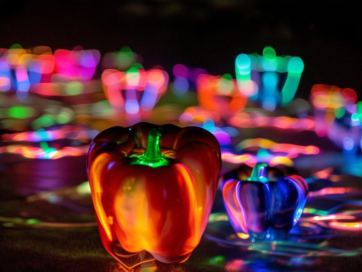 甜椒形状的无人机灯光秀