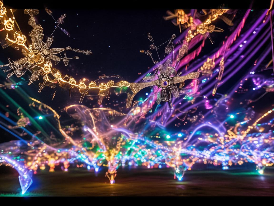 无人机灯光艺术，奴隶主视角下的奇幻光影盛宴