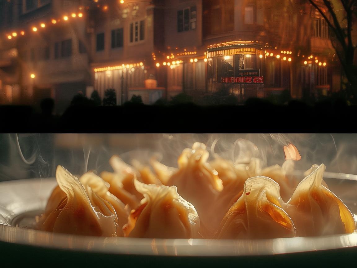 无人机绘就上海小笼包光影奇景