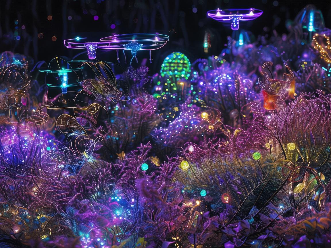 生物工程与无人机灯光艺术的梦幻交织