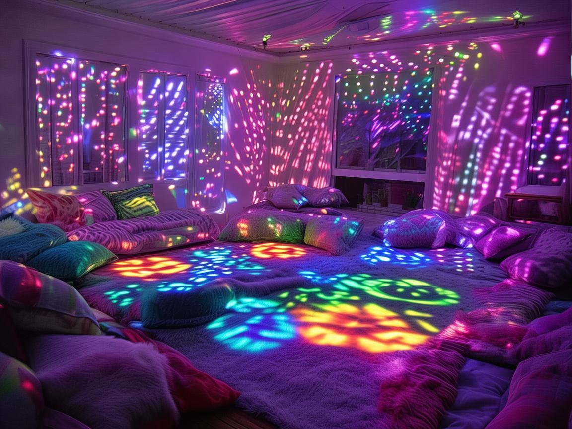 睡衣派对上的无人机灯光秀