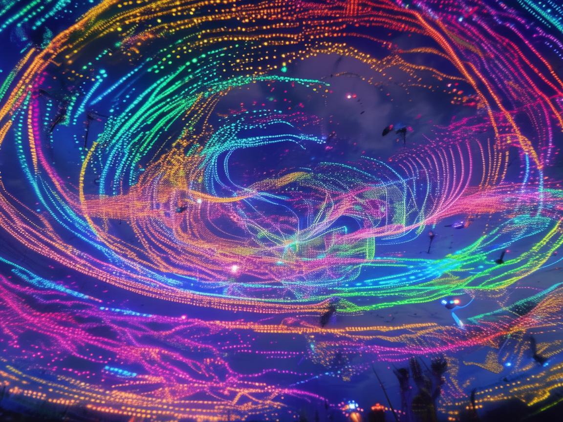 无人机灯光秀，配音演员的奇幻和声